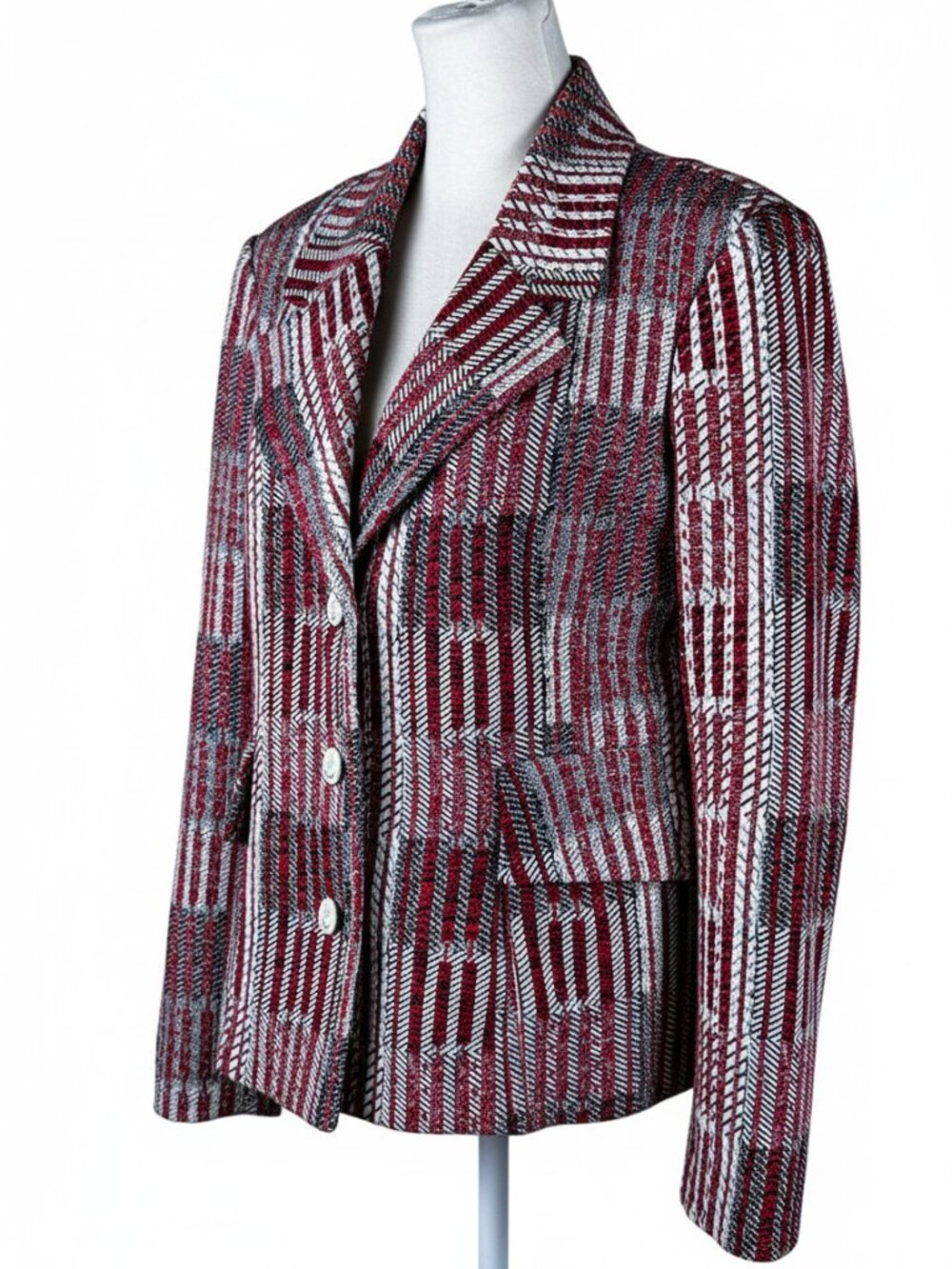 cabi Captain Blazer Style 6028 Red White Blue Nautical Knit Jacket M - Picture 3 of 13